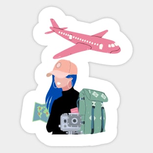 Travel Girl Sticker